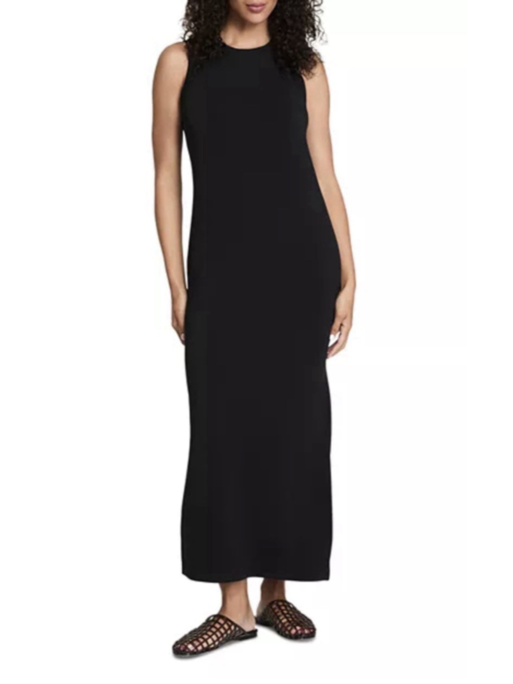 SPANX AirEssentials Sleeveless Maxi Dress Black 1X Stretch Travel Minimalist